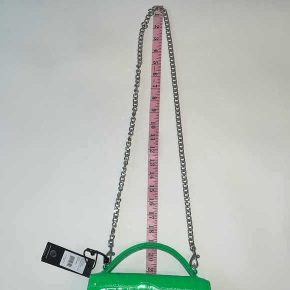 Rebecca Minkoff Croc Embossed Leather Crossbody Bag Neon Green NWT - Picture 14 of 17